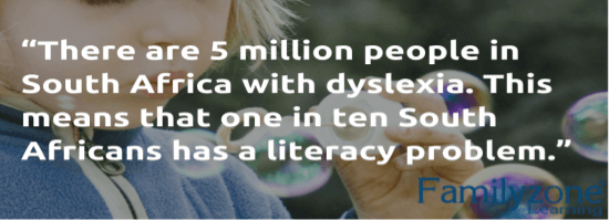 Image showing how 5 milion people in South Africa is affected by dyslexia